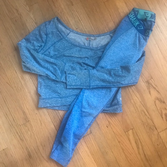 Gymshark Pants - Gymshark Blue marl leggings FLEX full length  S